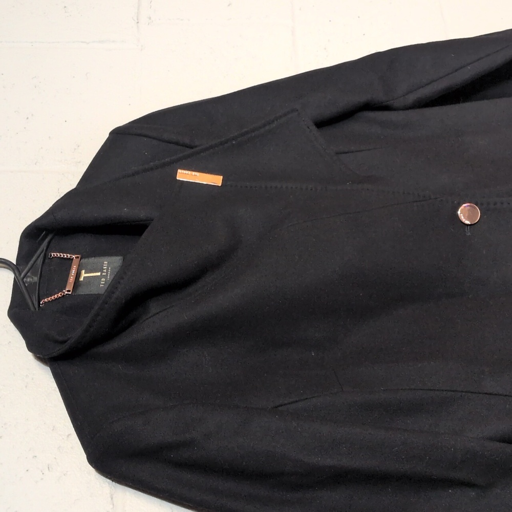 Ted Baker London Short Belted Wool Wrap Coat Size 3, EUC *missing belt - Picture 4 of 11